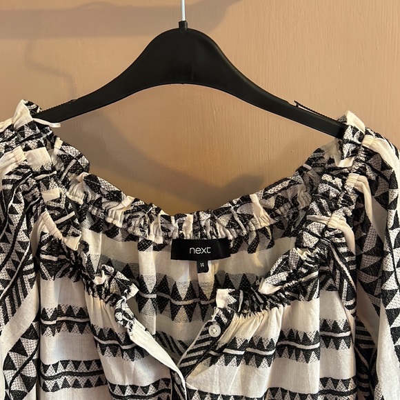 Black and white jacquard summer dress - Picture 2 of 3